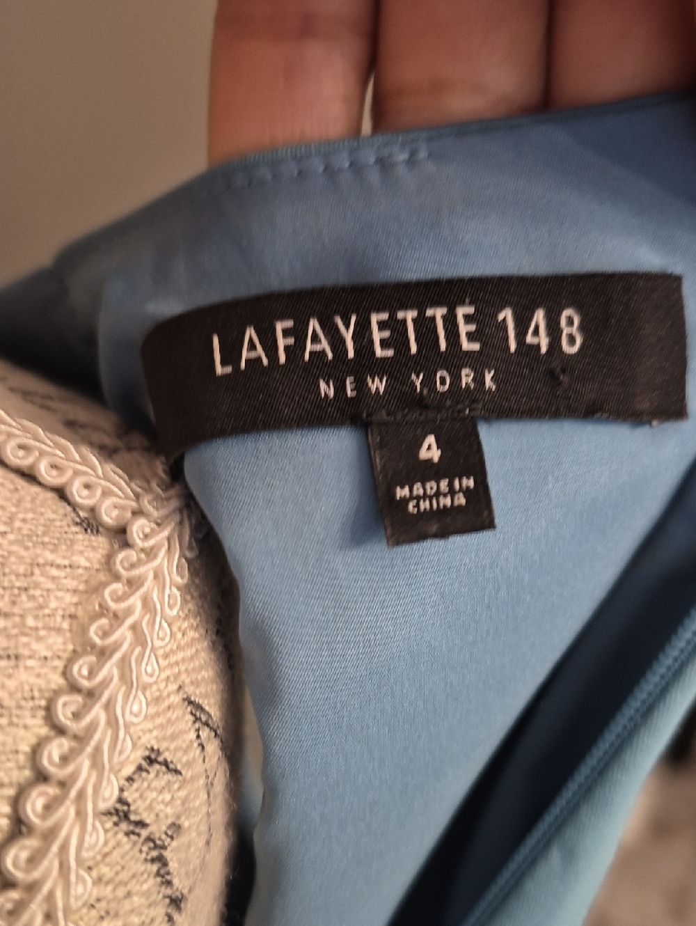 LAFAYETTE 148 KHAKI COTTON BLEND STRUCTURED FIT LINED SIDE PLEAT DRESS EUC SZ4 - Picture 8 of 13